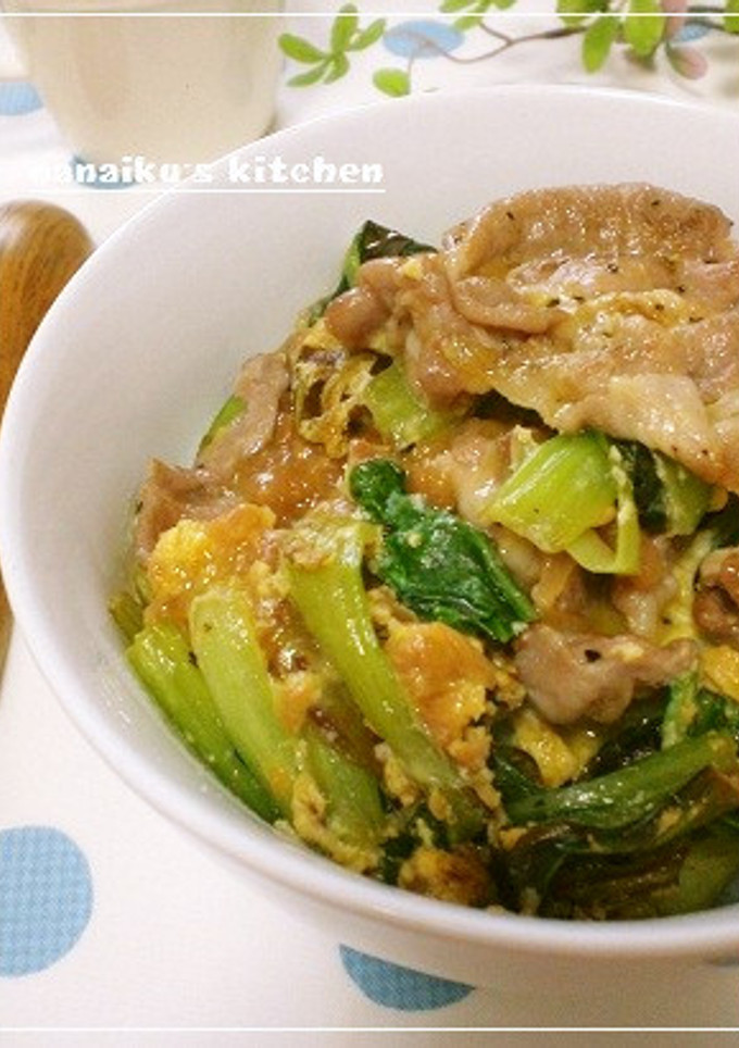 豚と青梗菜の梅たまごとじ丼-レシピのメイン写真