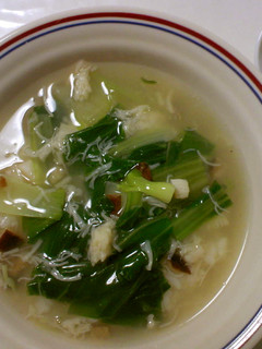 中華風スープご飯(青梗菜とホタテ)-レシピのメイン写真