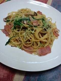 水菜とベーコンの和風パスタ✿-レシピのメイン写真