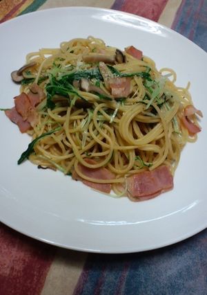 水菜とベーコンの和風パスタ✿-レシピのメイン写真