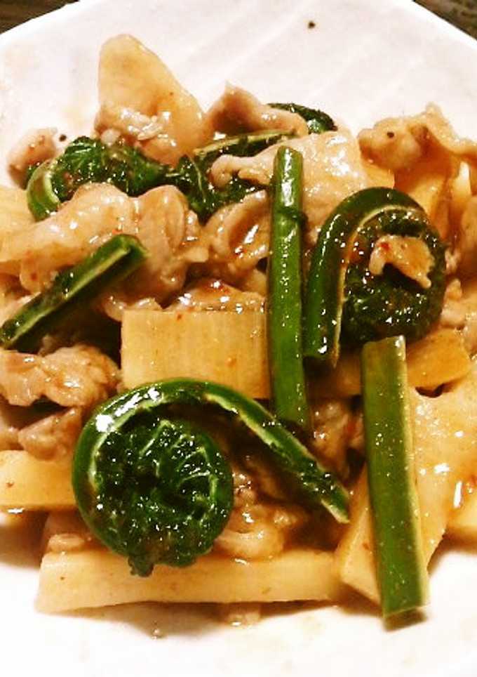 簡単 タケノコと豚肉のキムチ風味炒め-レシピのメイン写真