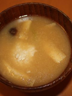 ふわふわ長芋団子のしょうがみそ汁-レシピのメイン写真