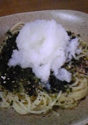 節約☆簡単☆ふりかけ♪梅おろしスパゲティ-レシピのメイン写真