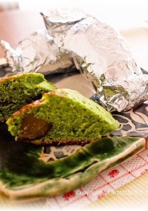 フライパンでスグ♥抹茶と栗のホイルケーキ-レシピのメイン写真