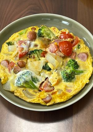 冷凍野菜で⭐︎スパニッシュ風オムレツ-レシピのメイン写真
