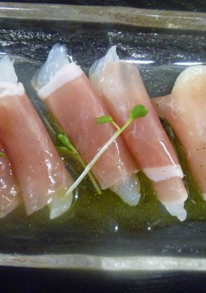 鯛、ホタテの生ハムまきレモンオリーブかけ-レシピのメイン写真