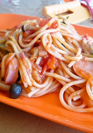 【僕もいっしょに!】トマトのナポリタン-レシピのメイン写真