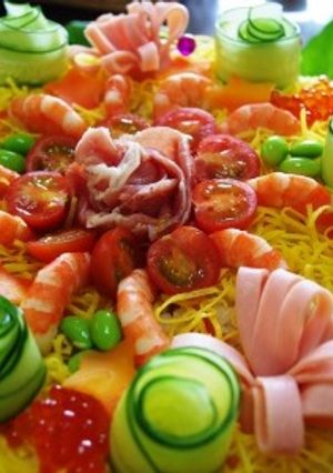 子供も喜ぶ華やかちらし寿司ｹｰｷ★-レシピのメイン写真