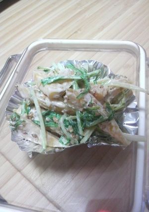 お弁当にも！さつまいもと水菜のわさびマヨ-レシピのメイン写真