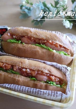ホットドック＊弁当（ひと手間でピリ辛）-レシピのメイン写真