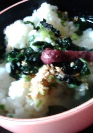 簡単！わかめスープと練り梅の茶漬け-レシピのメイン写真