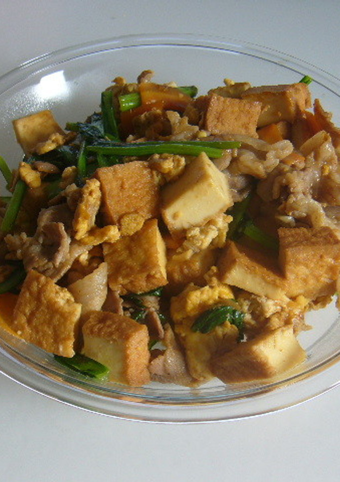 簡単♪豚バラと厚揚げの甜麺醤炒め-レシピのメイン写真