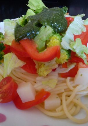 野菜たっぷりごちゃんのサラダスパバジル風-レシピのメイン写真