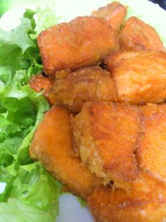 お刺身サーモンの唐揚げ♪-レシピのメイン写真