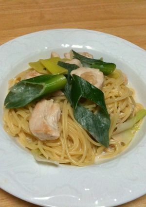 ＊胸肉と長ネギの豆乳パスタ＊-レシピのメイン写真