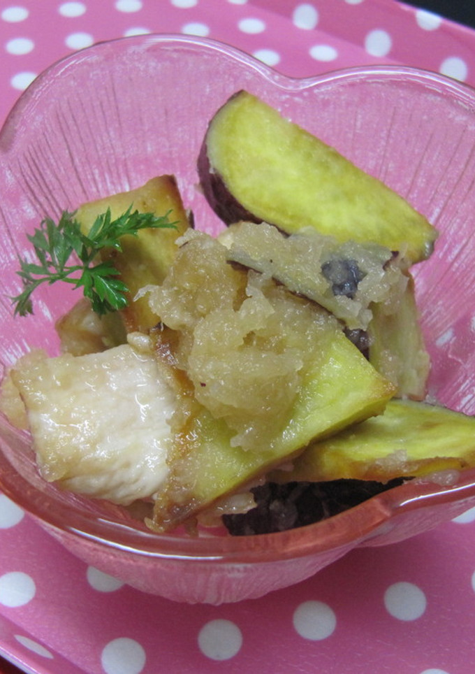 鶏ムネとさつまいものおろしポン酢和え-レシピのメイン写真