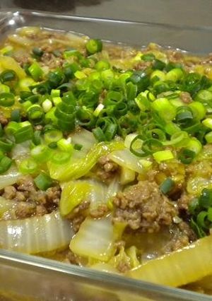 水なしで作れる白菜ひき肉あんかけ-レシピのメイン写真