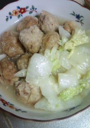 水なし♪ルクエで白菜と肉団子の煮物-レシピのメイン写真