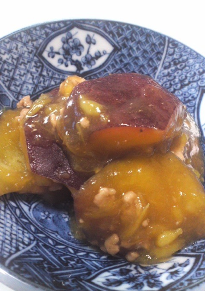 ご飯に合う！さつまいものそぼろあんかけ-レシピのメイン写真