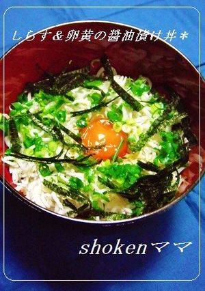 *しらす&卵黄の醤油漬け丼♪*-レシピのメイン写真