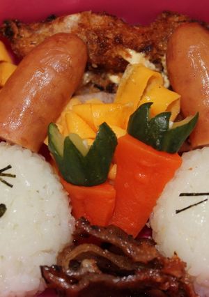 *キャラ弁*仲良しうさぎとにんじんさん-レシピのメイン写真