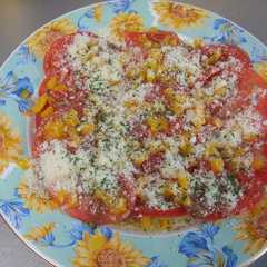 รูปของ トマトと粉チーズのイタリアンなサラダ