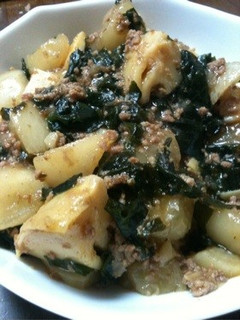 大根と筍とワカメとひき肉の煮物-レシピのメイン写真