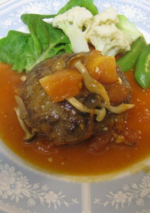 トマト煮込みハンバーグ-レシピのメイン写真