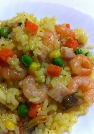 超簡単...丼で...シーフードピラフ-レシピのメイン写真