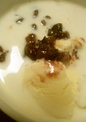 バニラアイスとあずきに驚きの豆乳！-レシピのメイン写真