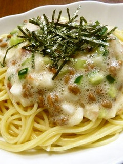 納豆のぬかきゅうりと長芋の和風パスタ♪-レシピのメイン写真