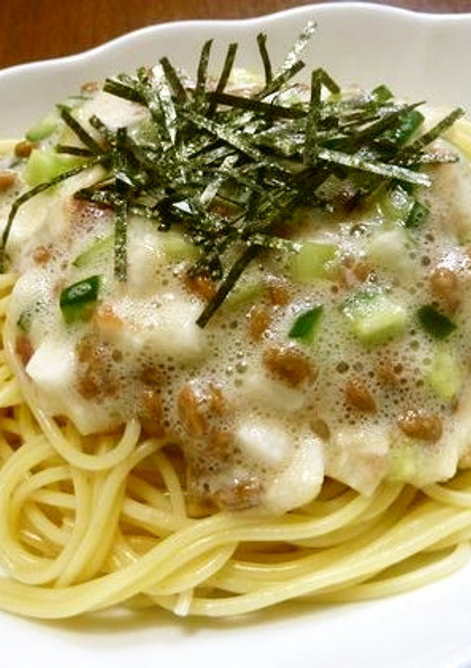 納豆のぬかきゅうりと長芋の和風パスタ♪-レシピのメイン写真