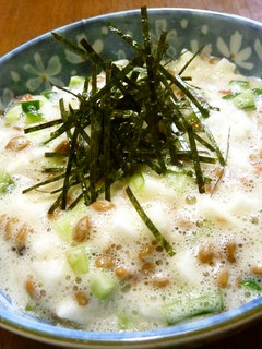 納豆のきゅうりと長芋の梅ポン酢ぶっかけ♪-レシピのメイン写真