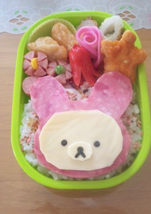 キャラ弁＊うさぎ帽子の コリラックマ＊-レシピのメイン写真