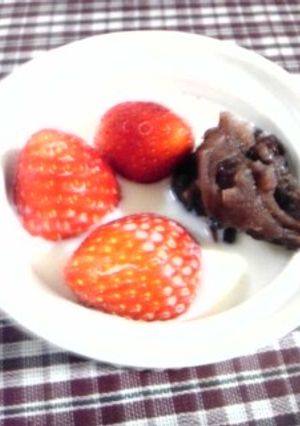 いちごとあんこのデザート-レシピのメイン写真