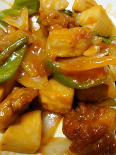 簡単!鶏とタケノコのケチャ甘酢炒め-レシピのメイン写真