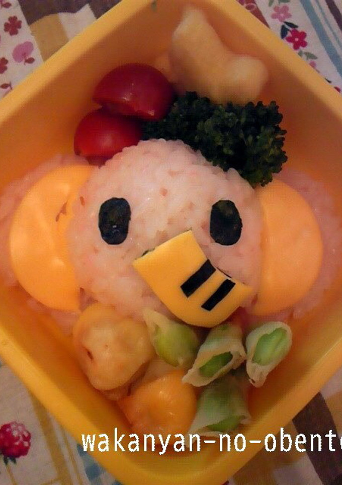ピンクのぞうさん弁当♪キャラ弁♪幼稚園弁-レシピのメイン写真