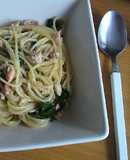 鮭とほうれん草のクリームパスタ♢♦