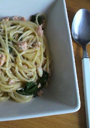 鮭とほうれん草のクリームパスタ♢♦-レシピのメイン写真