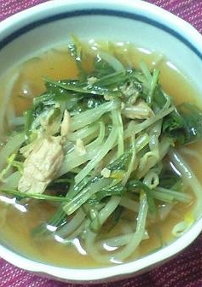 麺つゆで水菜ともやしの煮浸し☆-レシピのメイン写真