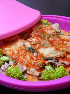レンジで♪豚キムチ風蒸し野菜-レシピのメイン写真