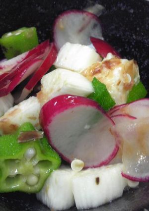 簡単☆めんつゆでｵｸﾗとながいもの和え物-レシピのメイン写真