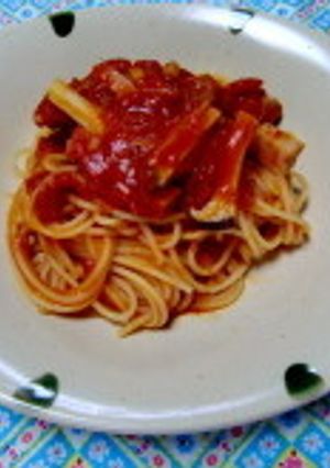 ベーコンとエリンギのトマトパスタ-レシピのメイン写真
