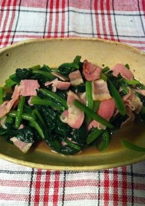 ほうれん草とベーコンのバター炒め☆お弁当-レシピのメイン写真