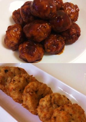 ふわふわ♪鶏団子のケチャップ煮＆鶏がんも-レシピのメイン写真