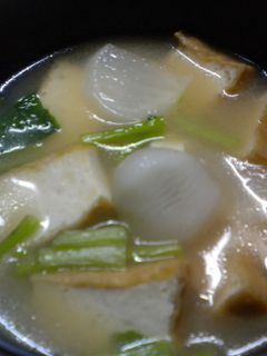 M味噌汁(蕪と厚揚げ)-レシピのメイン写真