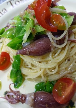 ホタルイカと春キャベツの冷製パスタ-レシピのメイン写真