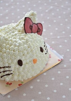 ボールでキティちゃんの立体キャラケーキ-レシピのメイン写真
