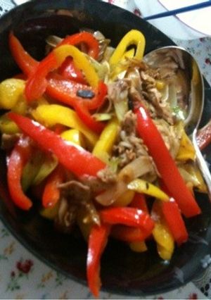 短時間☆豚肉と葱・パプリカの中華炒め-レシピのメイン写真