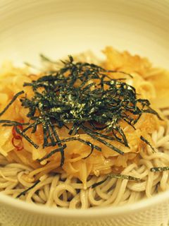 日本そばで★新玉ねぎとえのきの甘辛和え麺-レシピのメイン写真